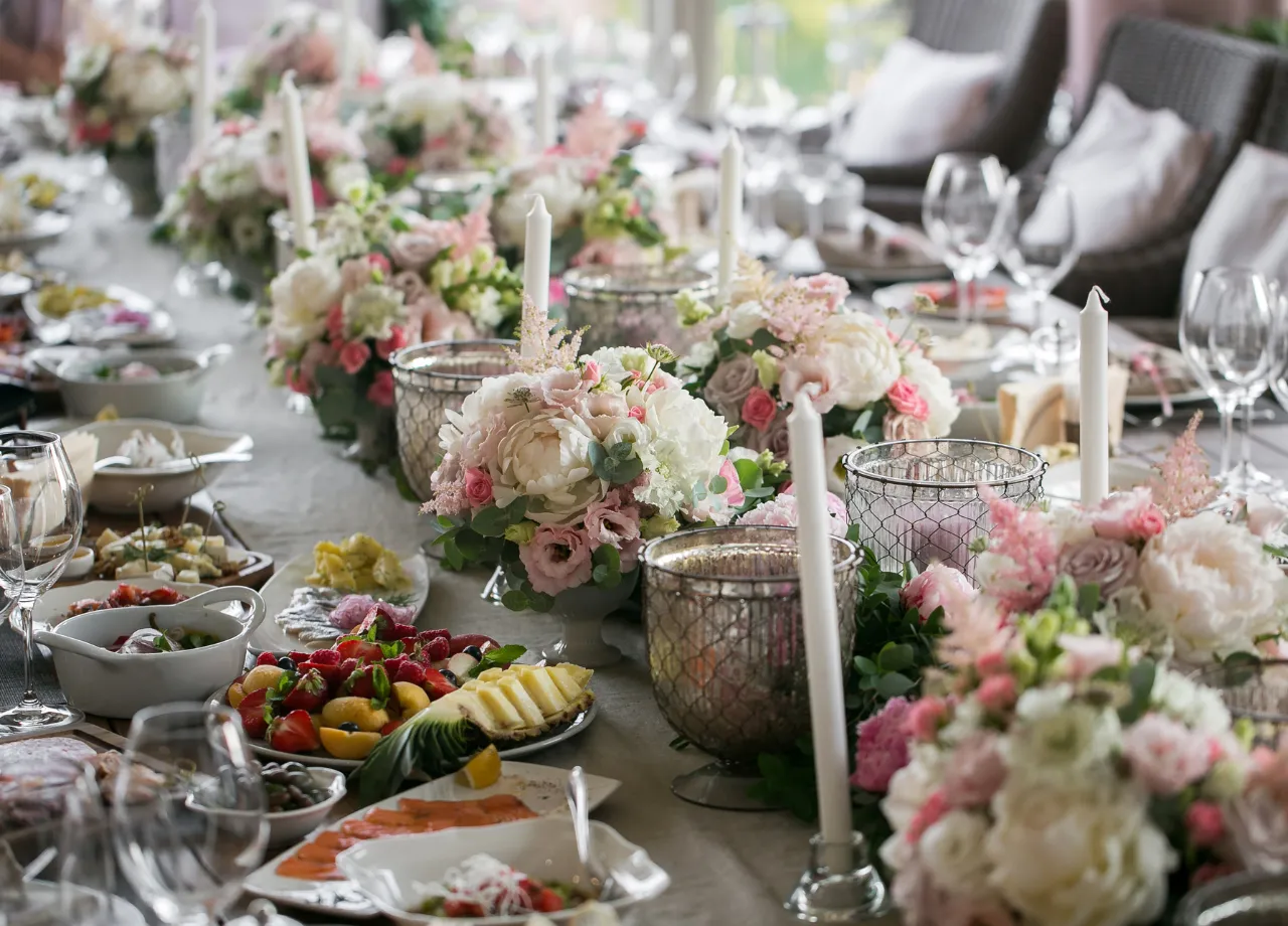 Decoración floral mesas